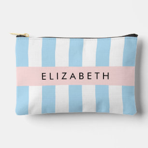 Blaue Streifen, Streifen, Linien, Ihr Name Zubehörtasche