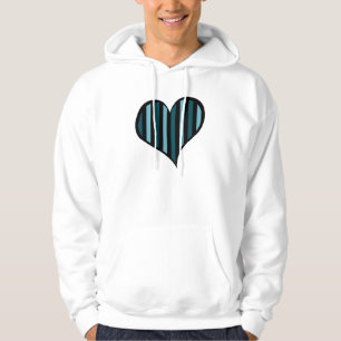 Blaue Streifen, Streifenmuster, Linien, Herz Hoodie