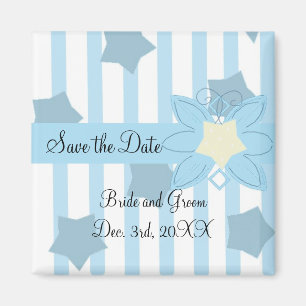 Blaue Streifen und Stars Save the Date Magnet
