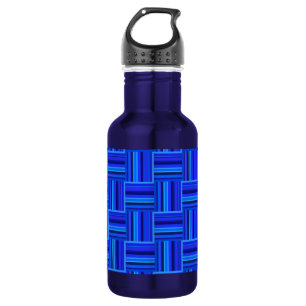 Blaue Streifen Webmuster Edelstahlflasche