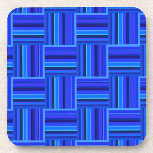 Blaue Streifen Webmuster Getränkeuntersetzer (Vorderseite)