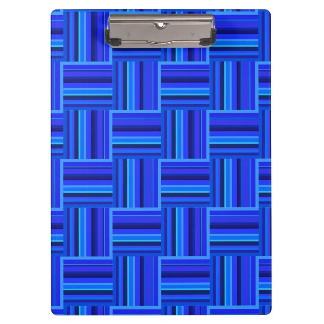 Blaue Streifen Webmuster Klemmbrett (Vorderseite)