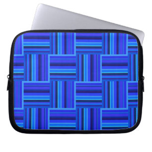 Blaue Streifen Webmuster Laptopschutzhülle