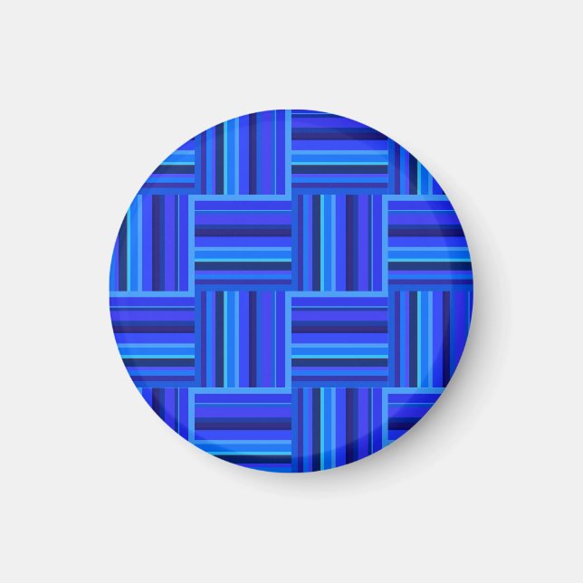 Blaue Streifen Webmuster Magnet (Vorne)