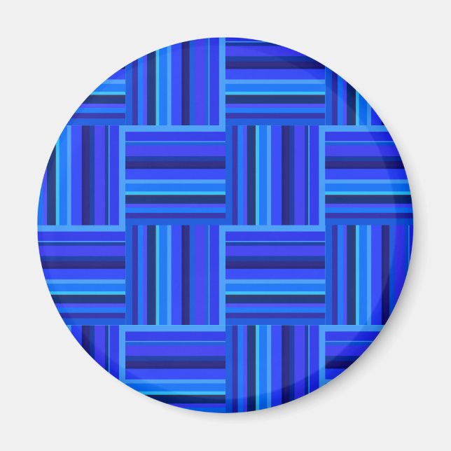Blaue Streifen Webmuster Magnet (Vorne)