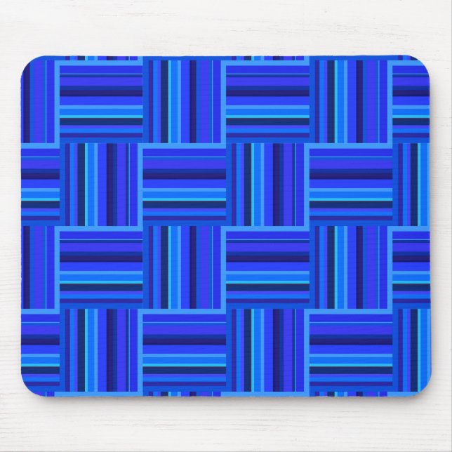 Blaue Streifen Webmuster Mousepad (Vorne)