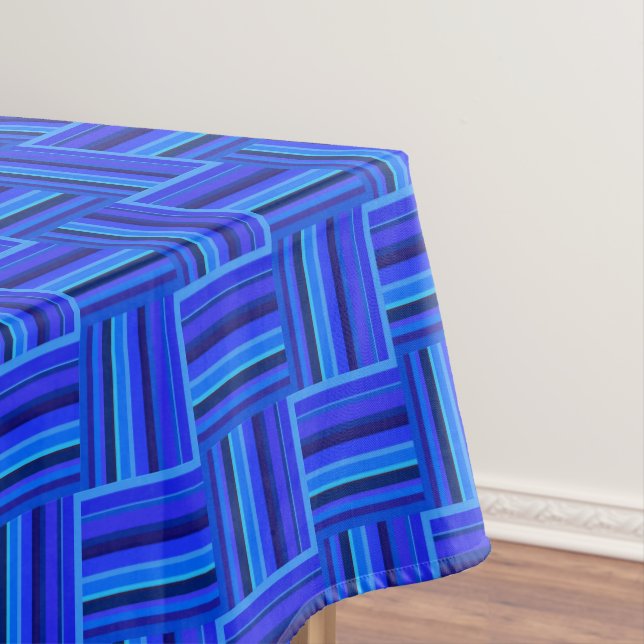 Blaue Streifen Webmuster Tischdecke (Beispiel)