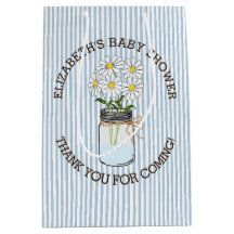 Blaue Streifen-Weckglas-Babyparty-Mittelstück