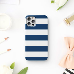 Blaue Streifen, weiße Streifen, gestreiftes Muster Case-Mate iPhone Hülle