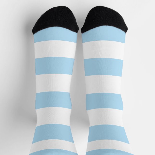 Blaue Streifen, weiße Streifen, gestreiftes Muster Socken (Oben)