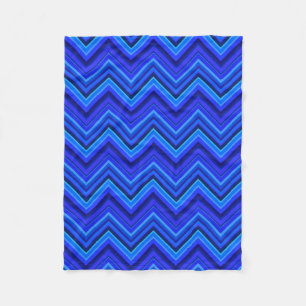 Blaue Streifen Zickzack-Muster Fleecedecke
