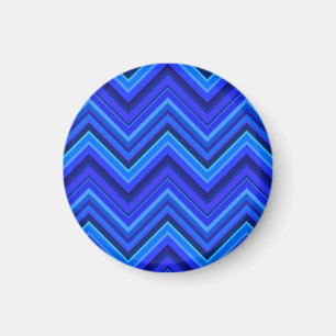 Blaue Streifen Zickzack-Muster Magnet