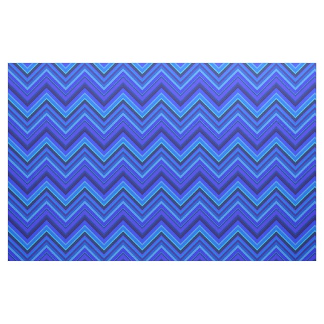 Blaue Streifen Zickzack-Muster Stoff (Fat Quarter (45,7 x 55,9 cm))