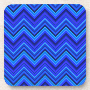 Blaue Streifen Zickzack-Muster Untersetzer