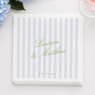 Blaue Streifen Zitrone Grüne Elegante Schrift Hoch Serviette