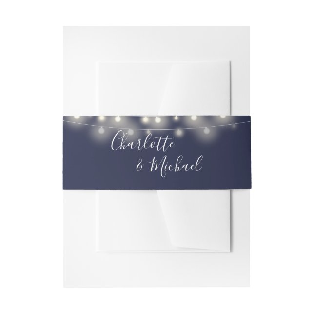 Blaue String-Lichter-Signatur Einladungsbanderole (Vorderseite Beispiel)