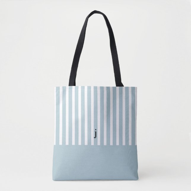 BLAUE STRIPED PERSONALISIERTE Tasche (Vorderseite)
