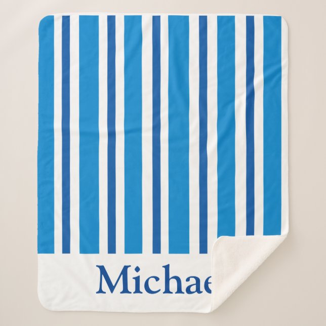 BLAUE STRIPES SHERPA BLANKET SHERPADECKE (Vorderseite)