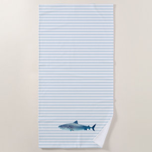 Blaue Stripmalerei auf Haifisch Strandtuch