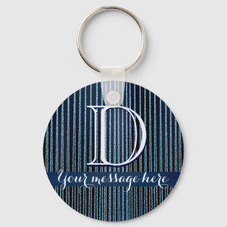 Blaue Stripy-benutzerdefinierte Textgeschenke Schlüsselanhänger