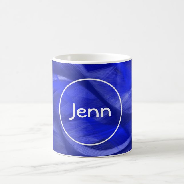 Blaue Strudelmonogramm-Tasse Tasse (Mittel)