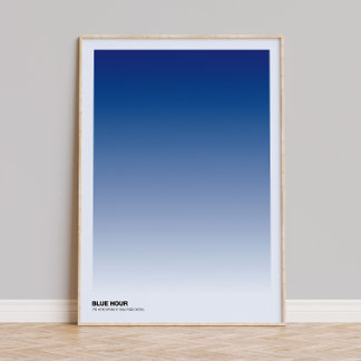 Blaue Stunde Gradient Art Print: Indigo Ombre Post Poster
