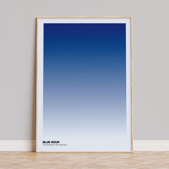 Blaue Stunde Gradient Art Print: Indigo Ombre Post Poster (Von Creator hochgeladen)