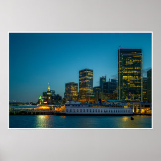 Blaue Stunde in der Stadt Poster