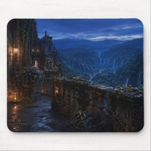 Blaue-Stunden-Wasserfall-Tal-Gotik-Mauspad Mousepad