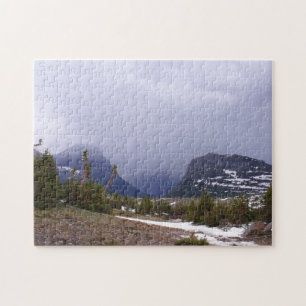 Blaue Sturmwolken über dem Glacier National Park F Puzzle