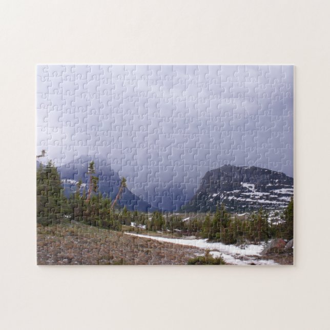 Blaue Sturmwolken über dem Glacier National Park F Puzzle (Horizontal)