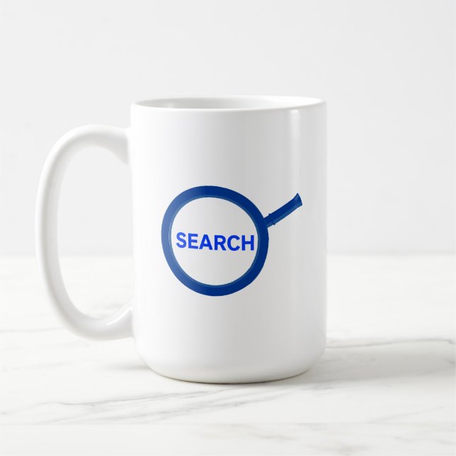 Blaue Suchlupe Kaffeetasse (Links)