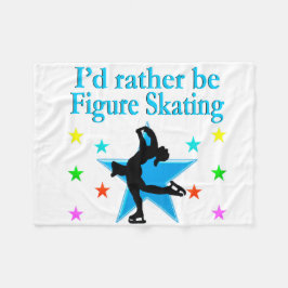 BLAUE SUPER STAR FIGURE SKATER FLEECEDECKE