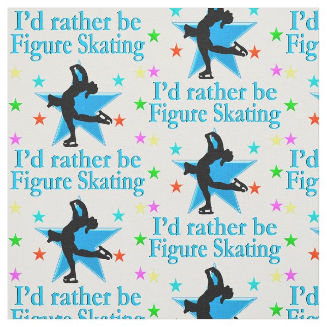 BLAUE SUPER STAR FIGURE SKATER STOFF (Muster)