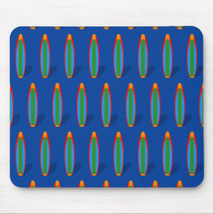 Blaue Surfboard Strand Mousepad