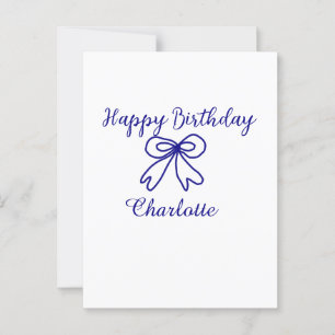 Blaue SÜSSE HINZUFÜGEN NAME BABY Geburtstag Postkarte