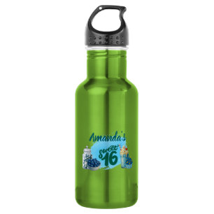 Blaue Süße Sechzehn Wasserflasche