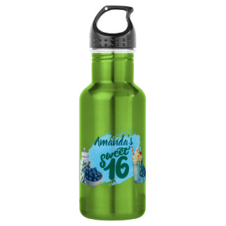 Blaue Süße Sechzehn Wasserflasche