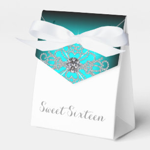 Blaue Sweet 16 Geburtstagsfeier Geschenkschachtel