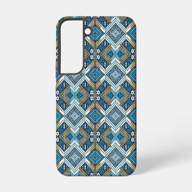 Blaue Symetrisches Boho Muster 18583 b xl Samsung Galaxy Hülle (Rückseite)