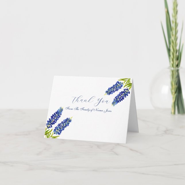 Blaue Sympathie-Blumenstrauß Funeral Danke  (Vorderseite)