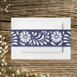 BLAUE TALAVERA BLUME EINLADUNGSBANDEROLE