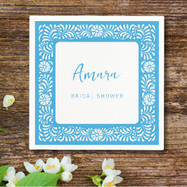 BLAUE TALAVERA BRAUTPARTY SERVIETTE