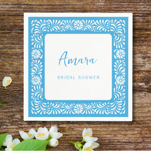 BLAUE TALAVERA-BRIDGE-EINWEIHUNGSPARTY SERVIETTE