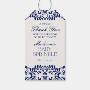 Blaue Talavera-Fliese Fiesta Baby Sprinkle Geschen Geschenkanhänger