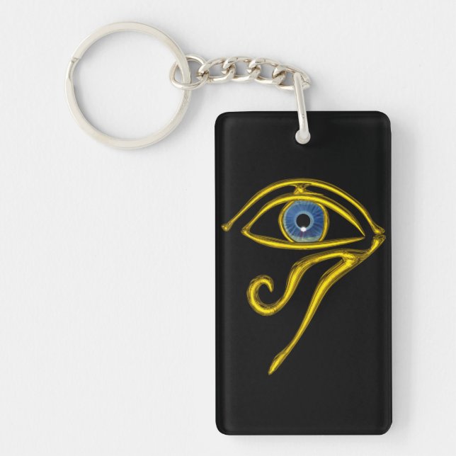 BLAUE TALISMAN / AUGE DES HORUS, schwarz Schlüsselanhänger (Vorderseite)