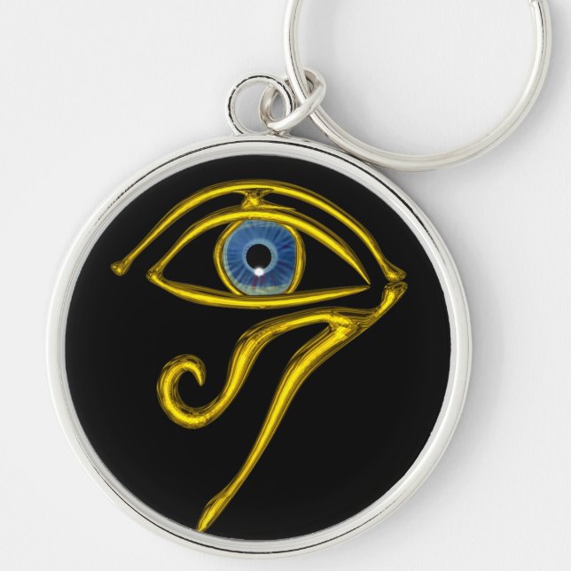 BLAUE TALISMAN / AUGE DES HORUS, schwarz Schlüsselanhänger (Vorne)