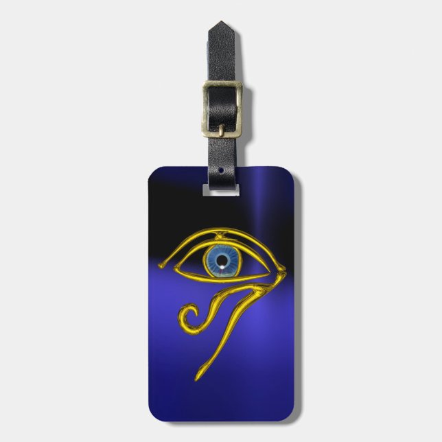 BLAUE TALISMAN / GOLD HORUS AUGE GEPÄCKANHÄNGER (Vorderseite vertikal)