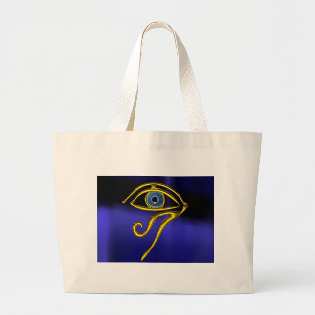 BLAUE TALISMAN / GOLD HORUS AUGE JUMBO STOFFBEUTEL (Vorne)
