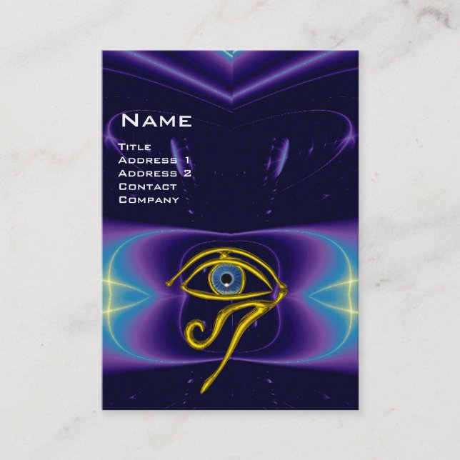 BLAUE TALISMAN, GOLD HORUS AUGE lila violett rosa Visitenkarte (Vorderseite)